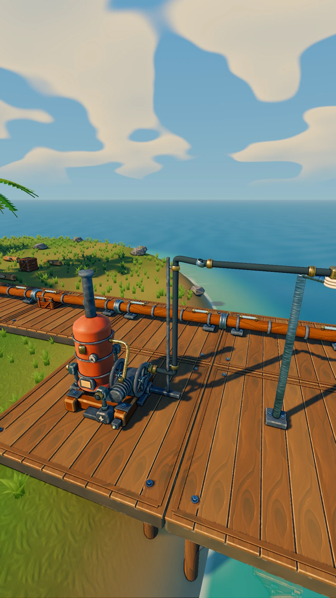 Coastal machinery with pipes and brass fittings