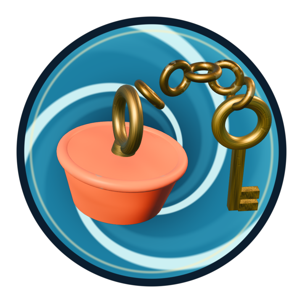 Unplug the Ocean plug, chain and key emblem